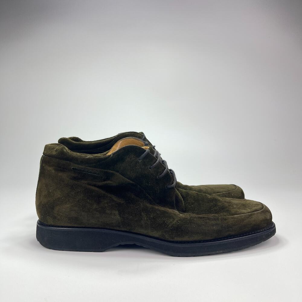 Moreschi Russell Bromley Olive Green Suede Ankle Casual Boots Shoes Mens Size 10